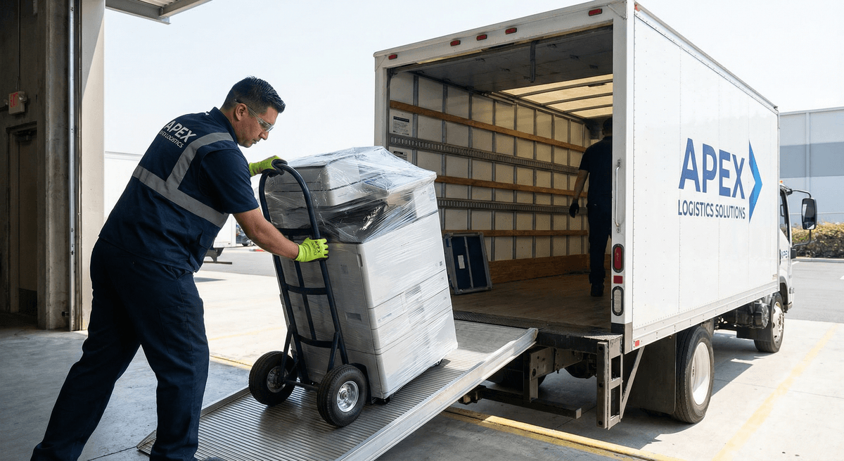 Professional copier shipping and logistics team